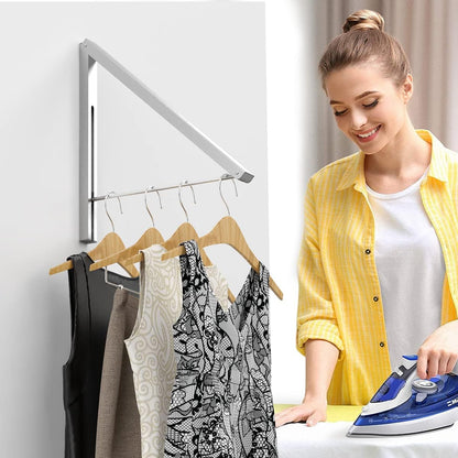 Drying Rack Wall Mounted Clothes Hanger Folding Wall Coat Racks Aluminum Home Storage Organiser Space Savers