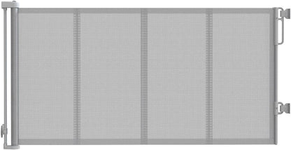 Reinforced 120" Extra Wide Retractable Baby Gates for Stairs, Mesh Saftey Gate for Pets, 10 Foot Retractable Dog Gate, No Drilling, One-Hand Operation, Retractable Gate for Indoor & Outdoor Use