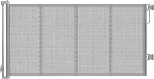 Reinforced 120" Extra Wide Retractable Baby Gates for Stairs, Mesh Saftey Gate for Pets, 10 Foot Retractable Dog Gate, No Drilling, One-Hand Operation, Retractable Gate for Indoor & Outdoor Use