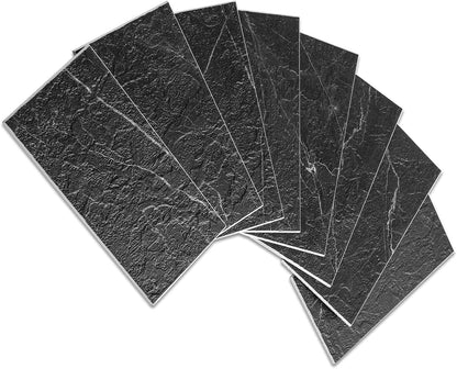 AULIGET 100 Piece Rust Slate Peel and Stick Backsplash Wall Tiles, 3" x 6" PVC Faux Stone Stick on Tiles for Backsplash Kitchen, Bathroom, Laundry Room, Camper, Fireplace