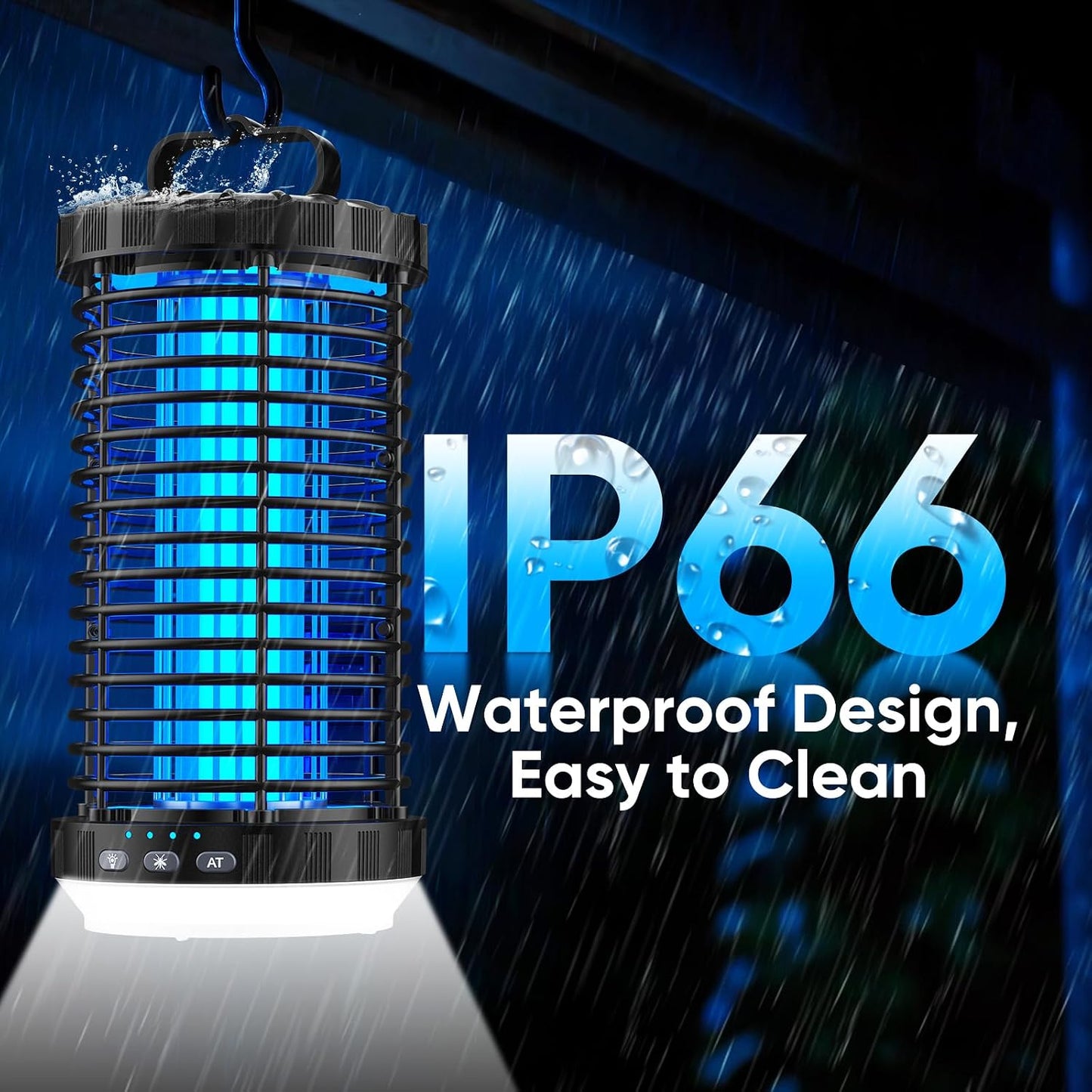 CreateFun Bug Zapper Outdoor, 2026 Upgraded 3 in 1 Rechargeable Bug Zapper with 5000mAh Battery & LED Night Light, 4000V Cordless Waterproof Mosquito Zapper for Outside,Patio,Backyard,Garden Black 0