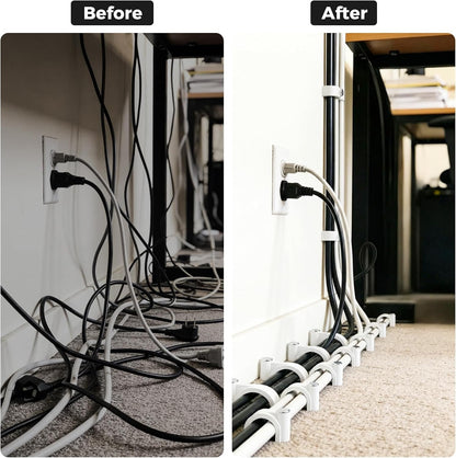 200 Pcs Cable Clips Nail in, Cord Clips Ethernet Cables Wire Wall Clips Cable Straps Cables Tacks Cable Nails Coax Cable Clips Cable Management for Speaker 7mm Cat6 - White