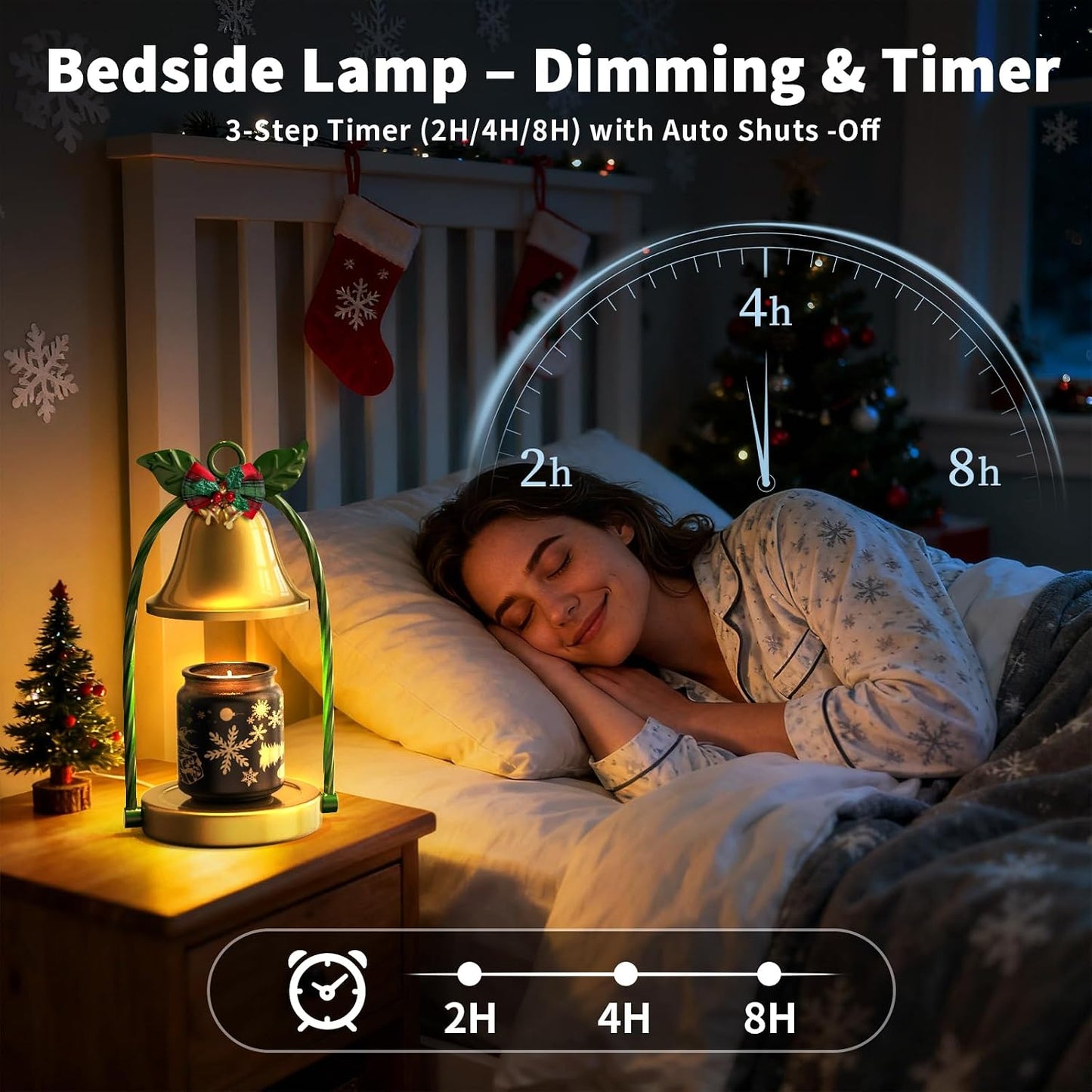 Candle Warmer Lamp with Timer & Dimmable 4-Level Brightness - Adjustable Height,for New Home Bedroom, Gifts for Women(Blue)