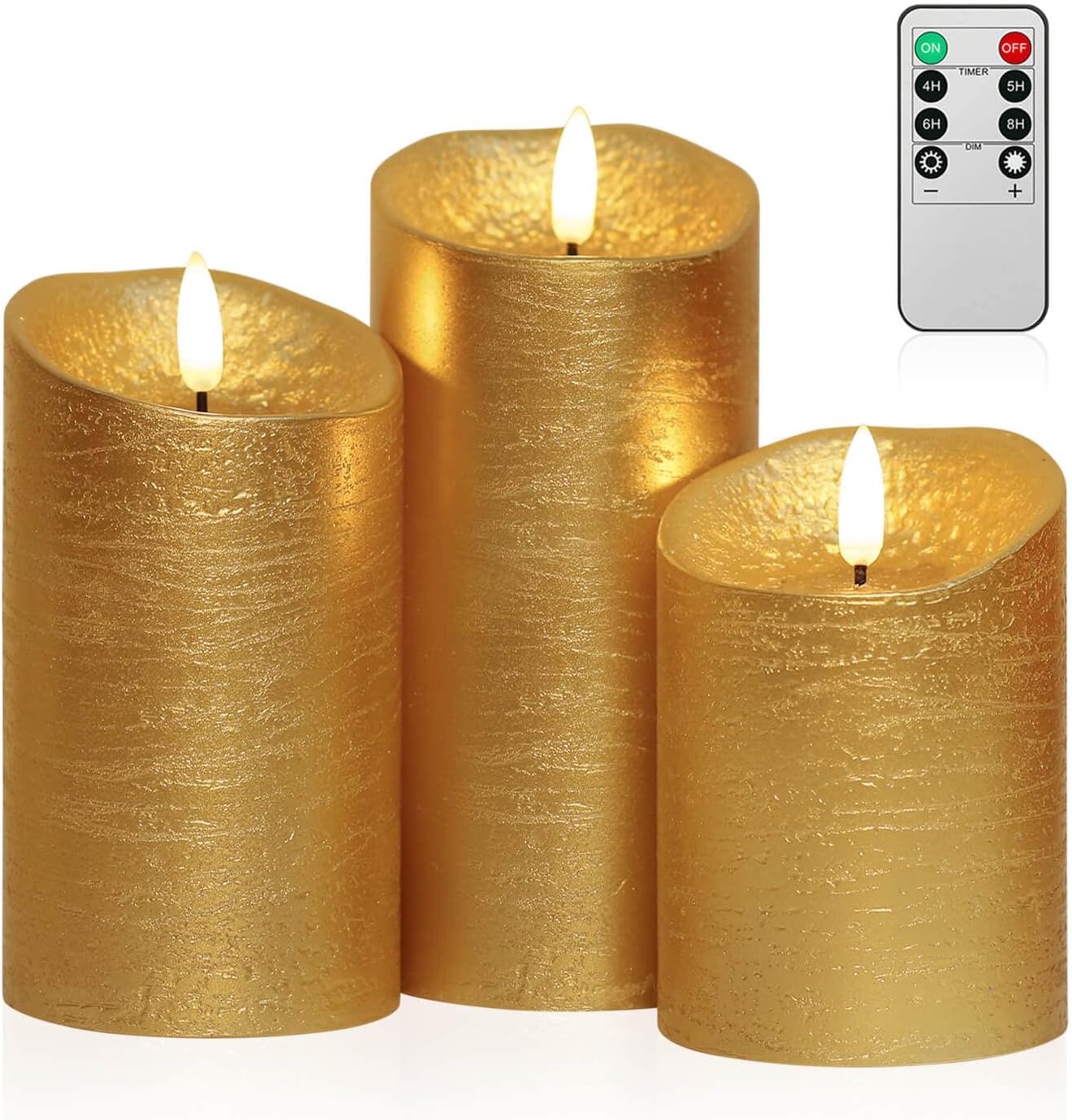 ANGELLOONG Flickering Flameless Candles, Realistic Battery Operated Candles with Remote and Timer, Set of 3 LED Candles for Room Fall Home Wedding Decor Centerpieces Table Party Valentines Decorations
