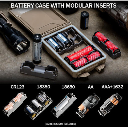 Thyrm CellVault-5M Modular Battery Storage for CR123, 18650, 18350, CR2032 Batteries with Movable Inserts, Made in USA