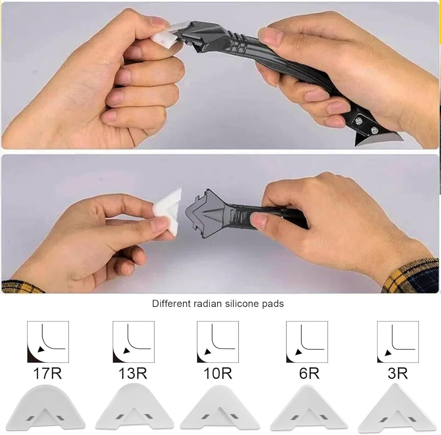 Caulk Gun Kit for 10oz Caulk Tubes – Silicone Caulking Gun, Caulk Remover, Sealant Finishing Tool & Grout Scraper – 10:1 Thrust Ratio for Precision Home and Outdoor Repairs