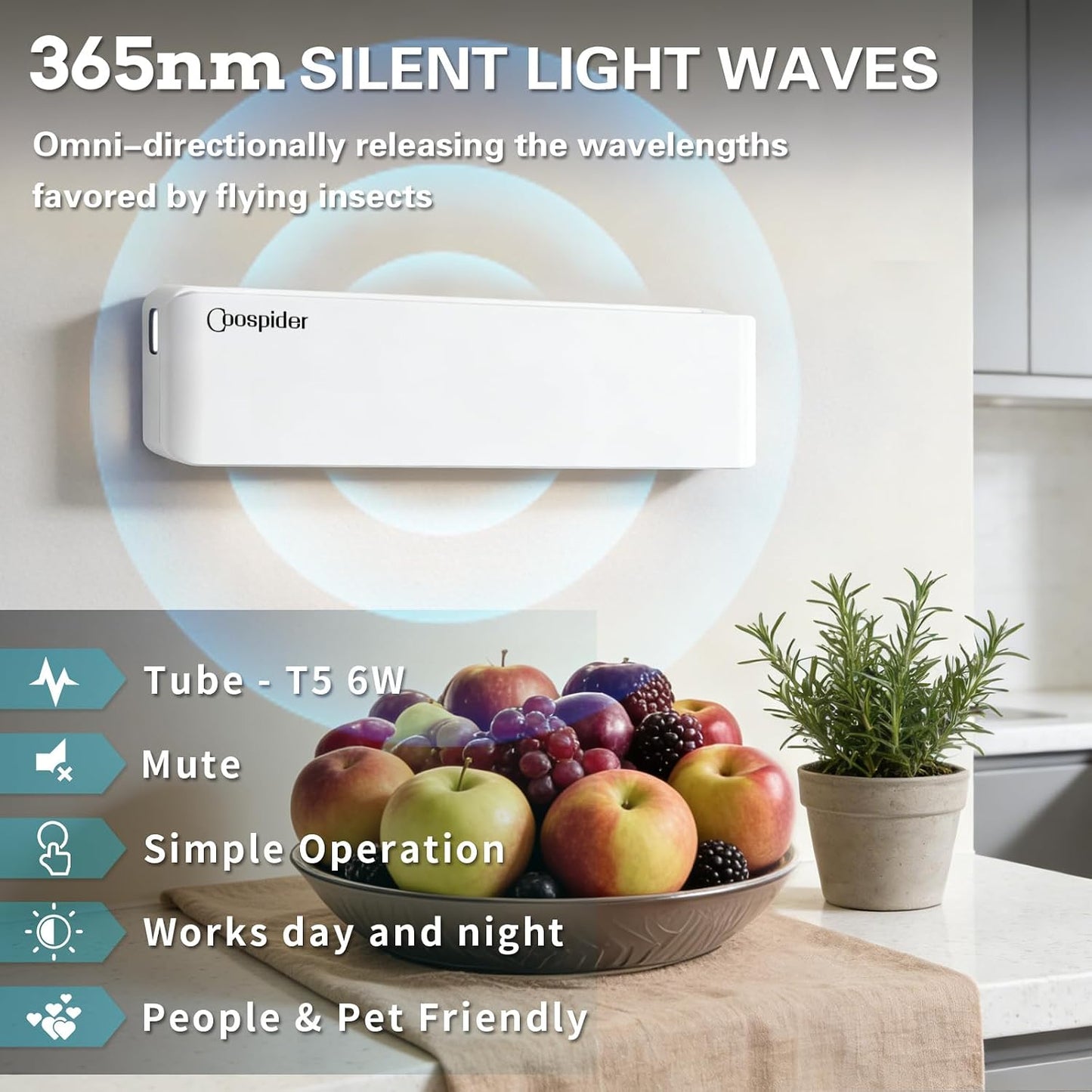 Fly Catcher Indoor,Fruit Fly Traps Indoor for Home,Wall Sconce Fly UV Light Trap for Capturing Flies,Moths, Gnats with 5 Sticky Glue Boards, Bug Catcher Indoor, Light Flying Insect Trap(1pack-White)