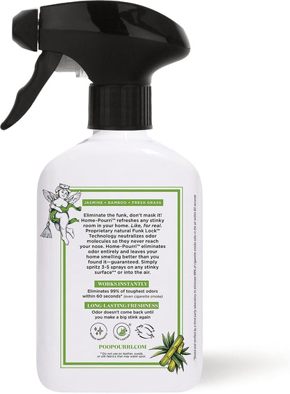 Poo-Pourri Before-You-Go Toilet Spray, Bamboo Rain, 2 Fl Oz, Up to 100 Uses, Bathroom Odor Deodorizer with Essential Oils for Home or Work, Travel Essentials, TSA Approved Size, Bamboo & Fresh Grass