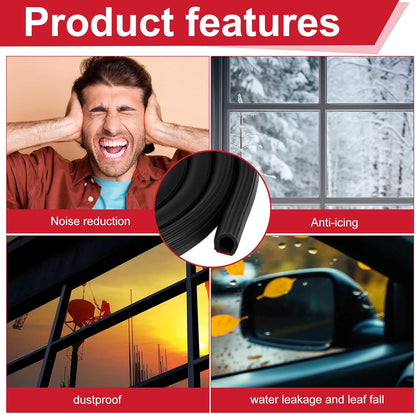 Pangda 13Ft D Shape Rubber Weather Stripping Foam Self-Adhesive EPDM Seal Strip for Noise Reduction Waterproof Dustproof for Cars Boats RVs Windows Doors (3/4" W x 3/4" H)