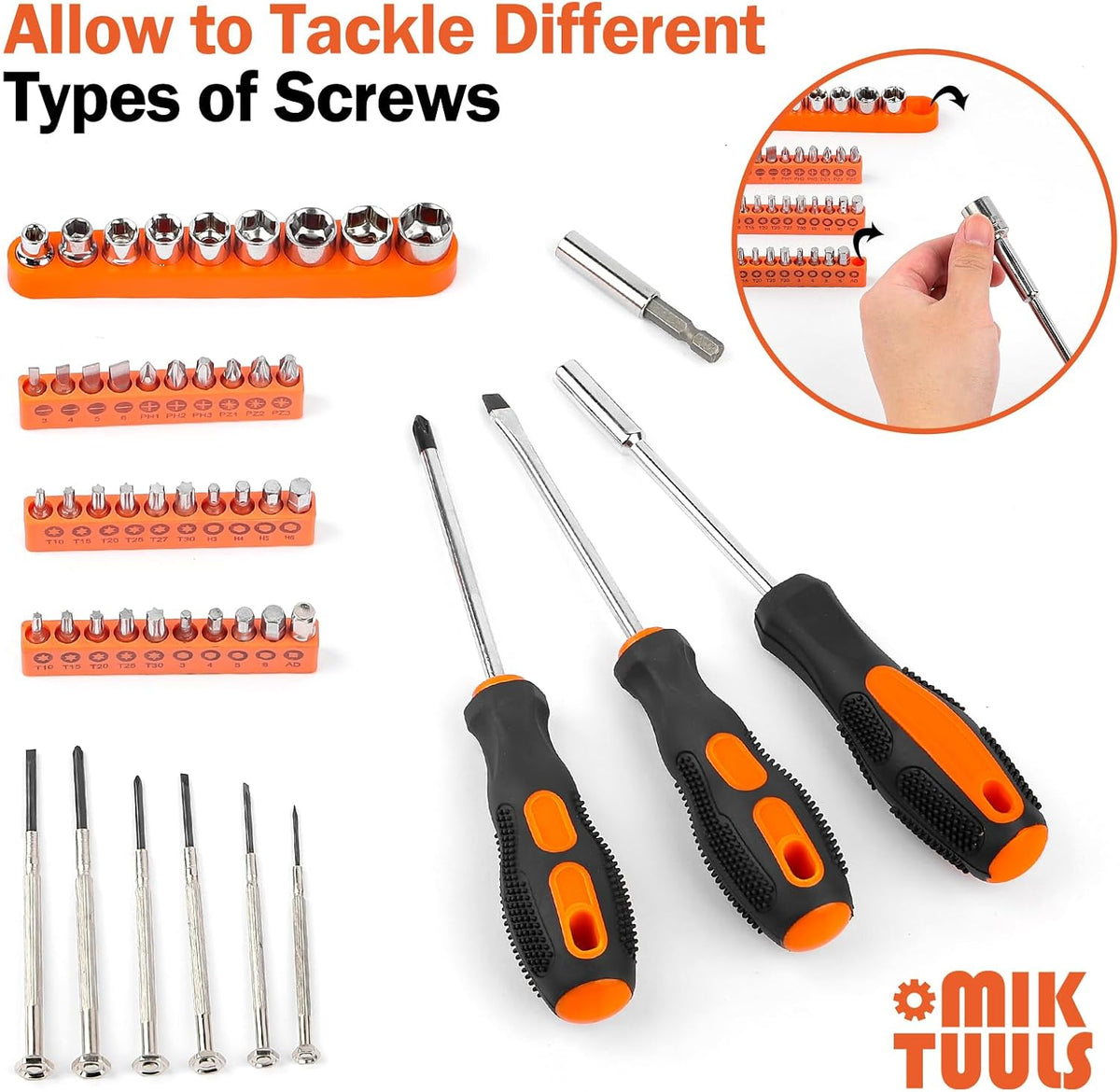 Tool Set 148PCS, Automotive and Household Tool Kit, Basic Tool Box for Men, Pefect for Car Enthusiasts and DIY Home Repairs