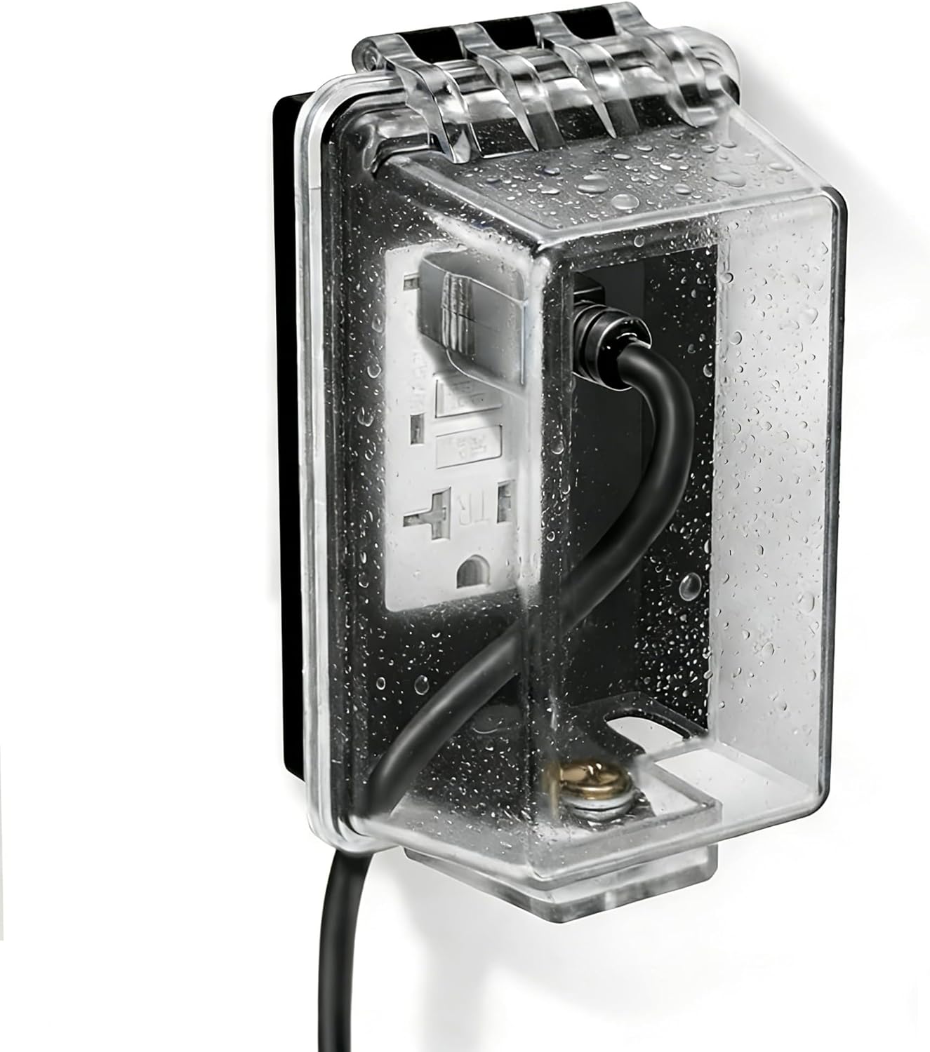 Outdoor Outlet Cover in-Use Weatherproof Outdoor Decorator/GFCI Receptacle Outlets,Weatherproof Clear Enclosure,1-Gang Electrical Outlet Cover for Home Improvement,Easy Install(1 pack)