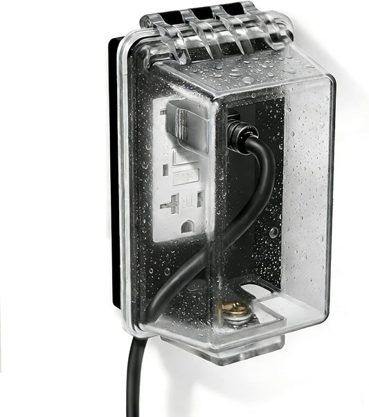 Outdoor Outlet Cover in-Use Weatherproof Outdoor Decorator/GFCI Receptacle Outlets,Weatherproof Clear Enclosure,1-Gang Electrical Outlet Cover for Home Improvement,Easy Install(1 pack)