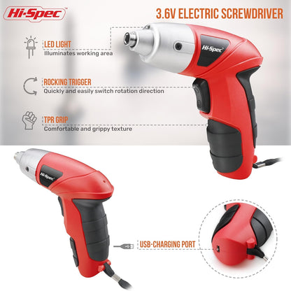 Hi-Spec Cordless Electric Screwdriver, Power Screw Driver Set with Pink Compact Tool Kit for Small Repair and Maintenance- Ideal Housewarming Gift,19 Piece