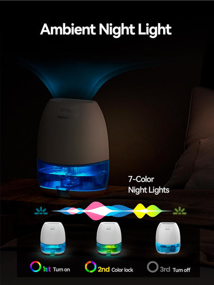 AlohaAir Dehumidifiers for Home, 34 oz Small Dehumidifier for Room, Quiet Dehumidifiers for Bathroom, Bedroom, RV, Closet with Auto Shut Off, 7 Colors Night Light