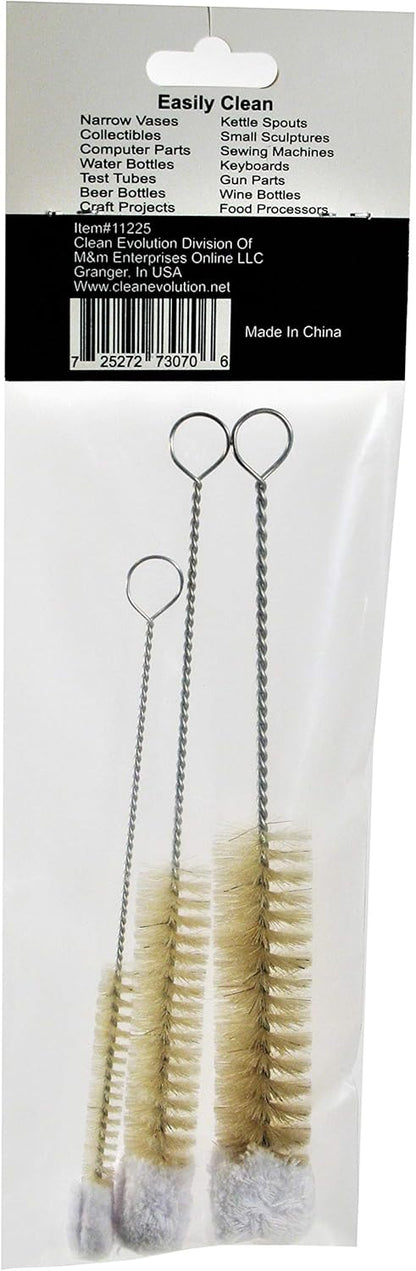 Bendable Bottle Brush Set - Soft Bristle Crevice & Small Cleaning Brushes for Narrow Spaces & Test Tubes
