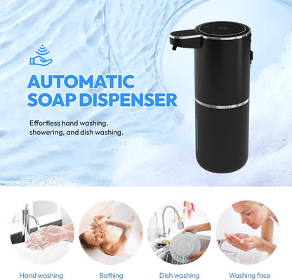 2 Pack Automatic Foaming Soap Dispenser,Touchless Foam Soap Dispenser,12.8oz Rechargeable Wall Mounted Smart for Bathroom and Kitchen Dish Soap,Easy for Toddlers(White)