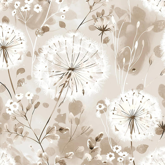 Nukofal Floral Wallpaper Peel and Stick Dandelion Wallpaper Floral Contact Paper 16.9"x118.1" Vintage Flower Contact Paper Boho Self Adhesive Removable for Bedroom Cabinets Decorative Wall Vinyl