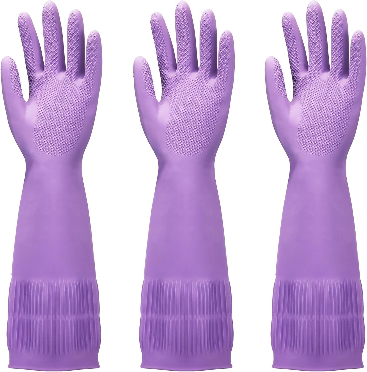 FMP Brands 3/6/12/60 Pairs 15 Inch Extra Long Rubber Dishwashing Gloves - Non-Slip for Cleaning, Kitchen, Bathroom, Gardening