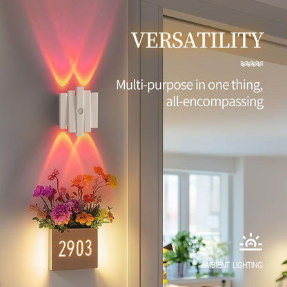Rechargeable Motion Sensor Night Light, Magnetic RGB Color Changing LED Ambient Lighting, Compact Battery Operated Indoor Wall Light for Hallway, Stairs, Bathroom & Kids Room (USB-C)