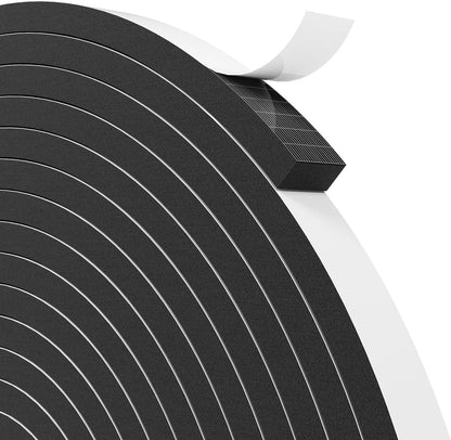 33FT EVA Foam Weather Stripping Door Seal, Self-Adhesive Weatherstrip Tape for Door Frame, Window Gaps, Soundproof Insulation