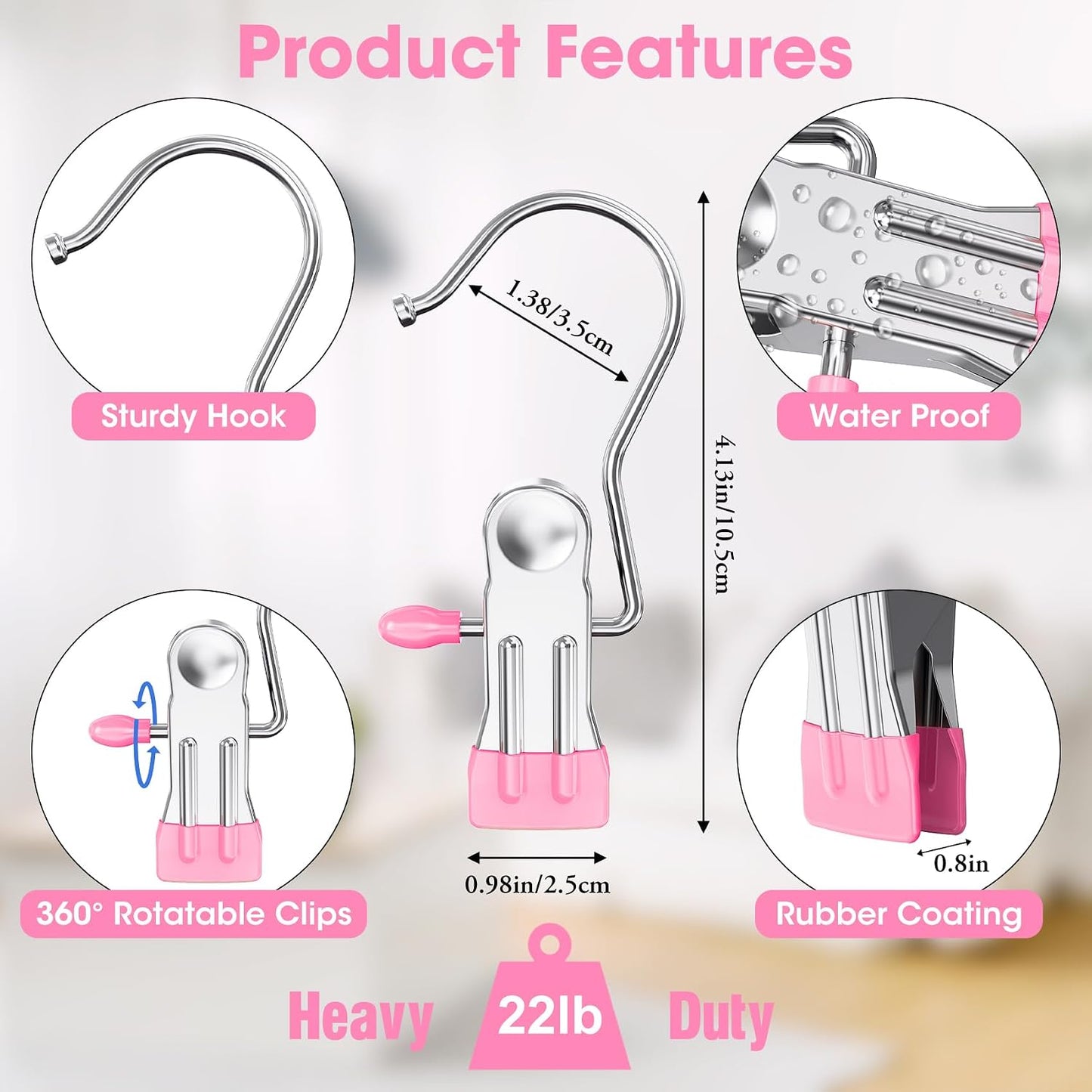 Boot Hangers Clips for Closet, Laundry Hooks Hanging Clips Clothes Pins Boot Holder Clips Space Saving Portable for Travel Tall Boots Socks Towel Jeans Hats (24, Multi)