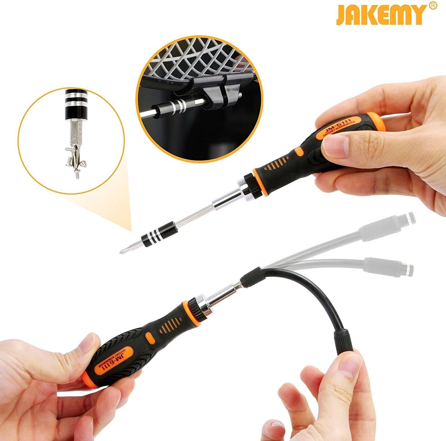 Precision Ratchet Screwdriver Set, JAKEMY 69 in 1 Household Screwdriver Home Repair Tool Kit, Disassemble Magnetic Rotating Ratchet Screwdriver Kit for Furniture/Car/Computer/Electronics Maintenance