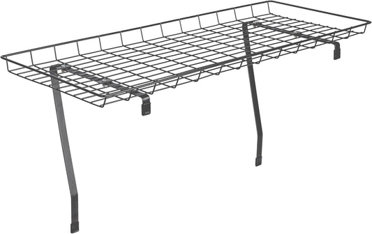 Household Essentials Rear Display Over-The-Washer Storage Shelf to Organize and Store Laundry Room Supplies, Silver