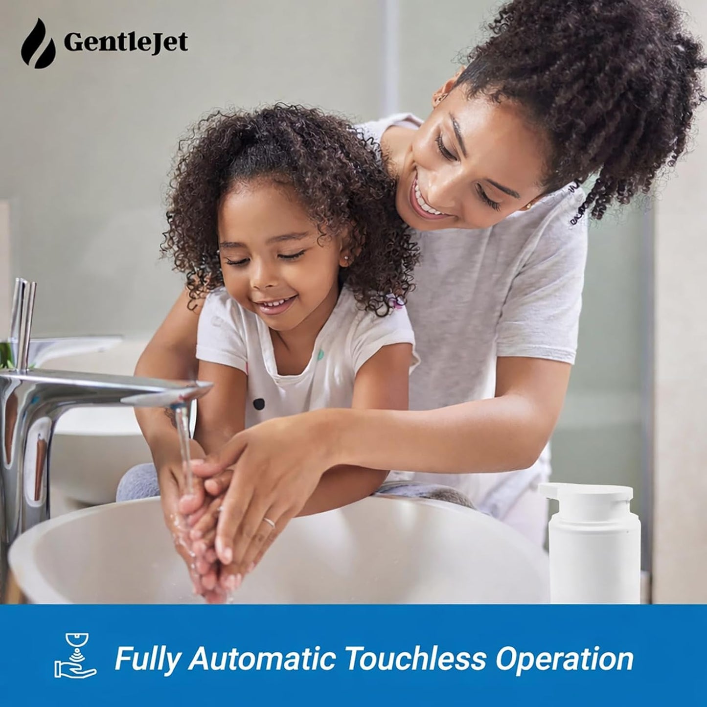 GentleJet SimpleFoam Automatic Foaming Soap Dispenser – Touchless Sensor, USB-C Rechargeable, IPX5 Waterproof, Dual Output for Bathroom Kitchen Sink, ABS Compact Design