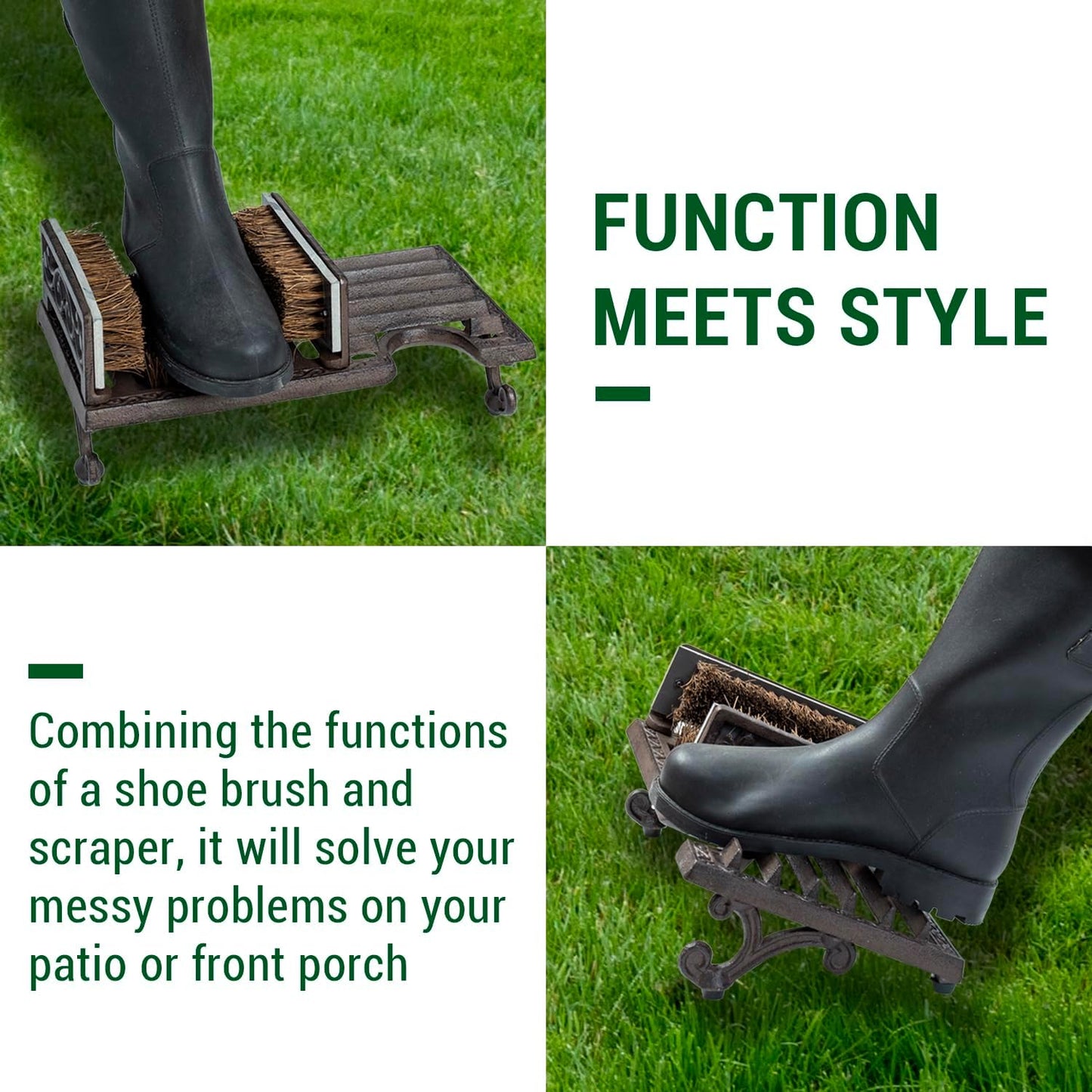 Boot Scraper Outdoor Shoe Brush with Flaps,Cleaning Heavy-Duty Shoe Cleaner and Boot Scrubber for Mud,Dirt, Snow,Durable Weather-Resistant Outdoor Shoe Cleaning Tool