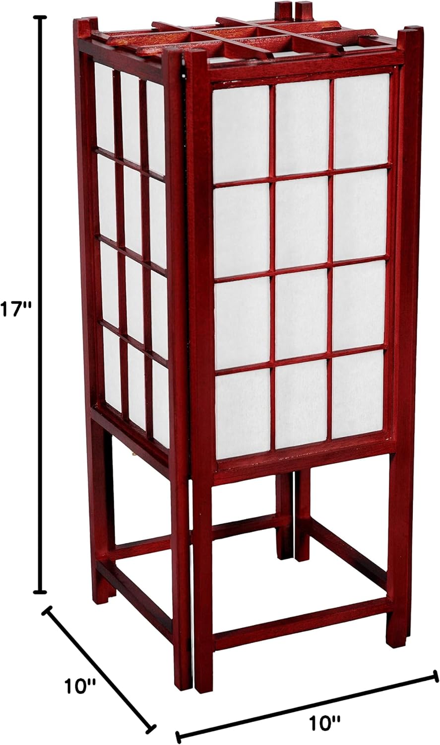 Red Lantern 72" Window Pane Shoji Lamp, Black