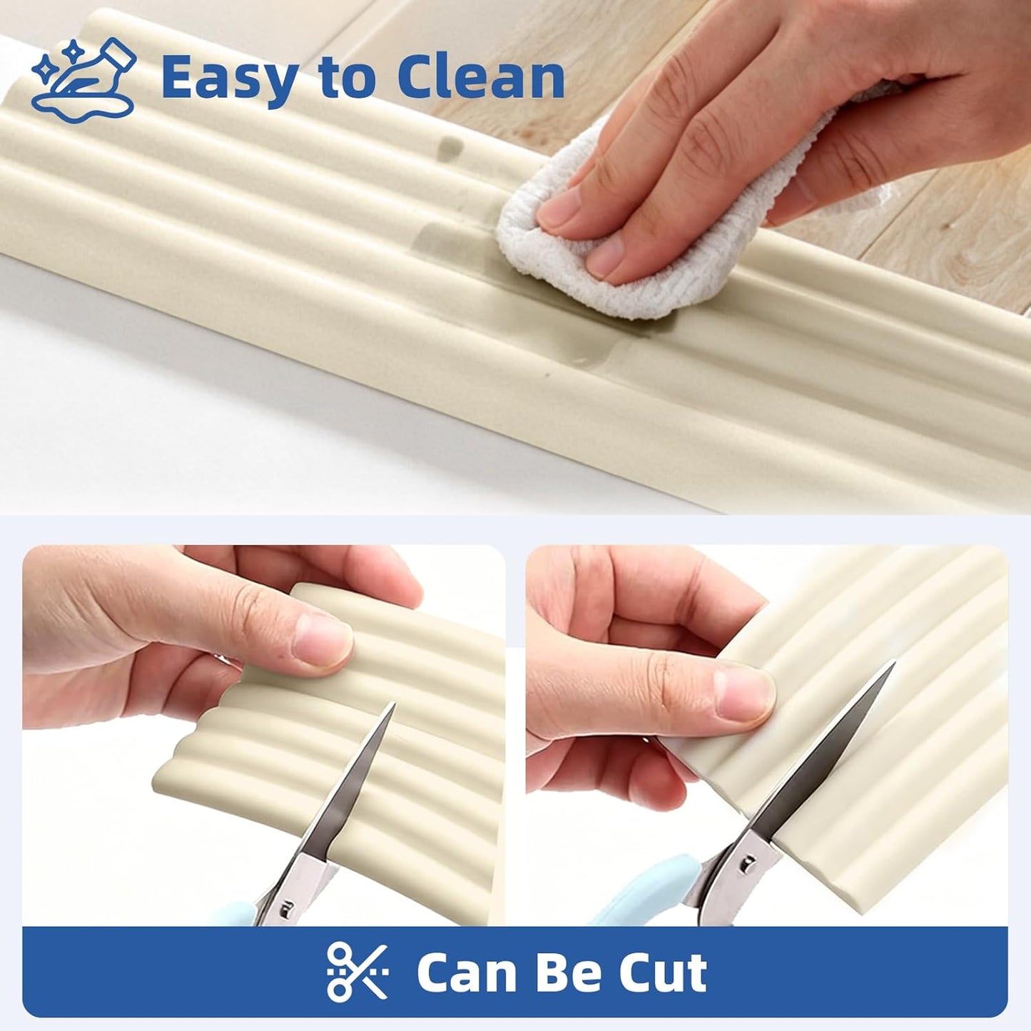 Edge Protector for Baby, Extra Wide Corner Protectors Guards, 6.5' x 3.15" | Foam Padding Furniture Corners & Edges Safety Bumper Edge Cushion for Crib, Wall, Fireplace, Off White