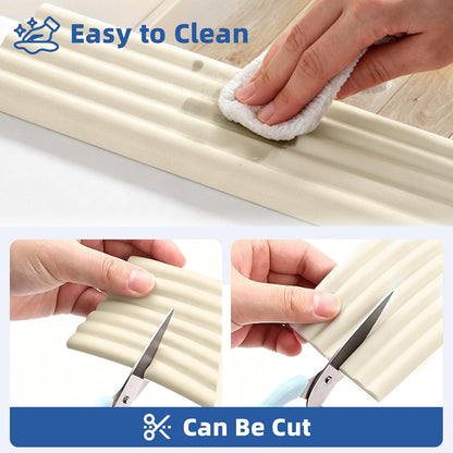 Edge Protector for Baby, Extra Wide Corner Protectors Guards, 6.5' x 3.15" | Foam Padding Furniture Corners & Edges Safety Bumper Edge Cushion for Crib, Wall, Fireplace, Off White