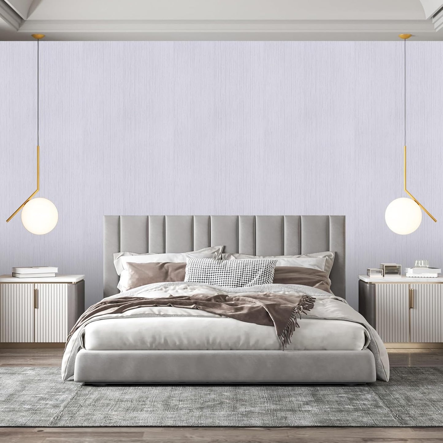 Light Blue Peel and Stick Grasscloth Texture Wallpaper 15.7"x120" Vintage Wallpaper Removable Waterproof