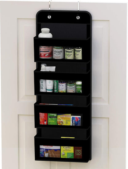 Simple Houseware 6 Clear Window Pocket Over Closet Door Storage Hanging Organizer for Bedroom, Bathroom, Pantry, Beige