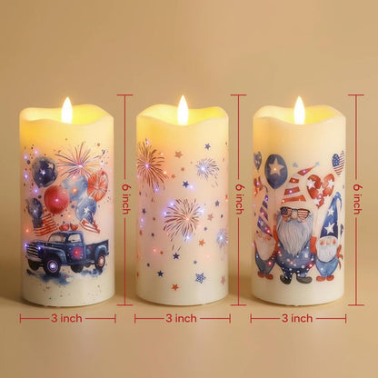Eywamage Fiber Optic Flameless Pillar Candles with Remote, Floral Butterfly Spring LED Candles Flickering Home Decor Gift Set of 3