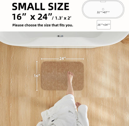 TYUU Bath Mat, Bathroom Rugs Non Slip Washable Thin Absorbent Quick Dry Bath Mat Fits Under Door Bathroom Floor Mat Perfect for Bath, Shower, or Sink 16"x24" Dark Grey