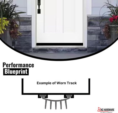 CBW KC Hardware U Shaped Rubber Door Bottom Sweep| Weather Stripping Door Seal Bottom for Front Door Bottom| Under Door Seal for Exterior Doors| Black- 48 Inch