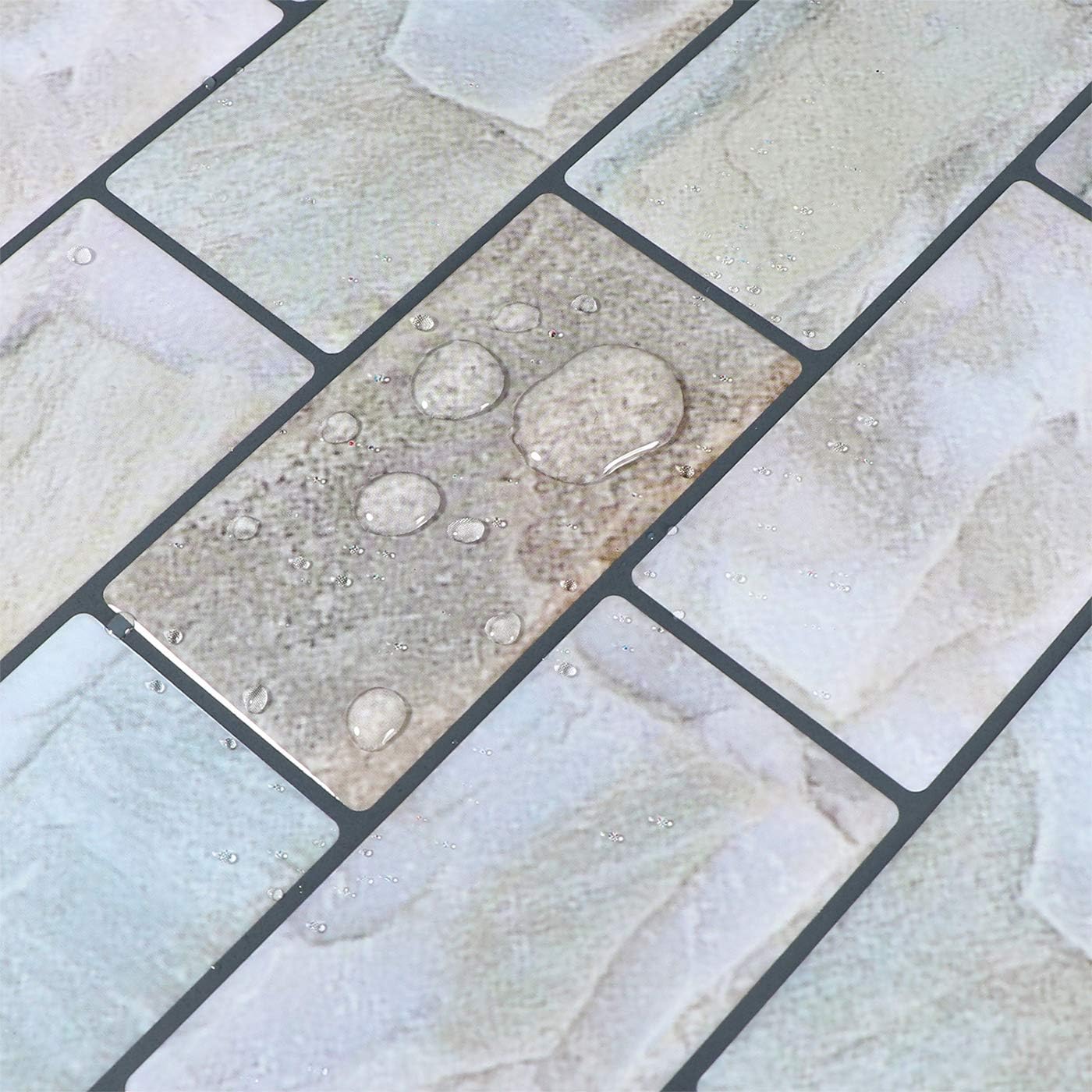 Peel and Stick Backsplash for Kitchen, Peel and Stick Tile Kitchen, Back Splash Tile for Bathroom, 3D Brick Wall Tiles Subway Tiles, 10 Sheets 10" x10.6 ﻿