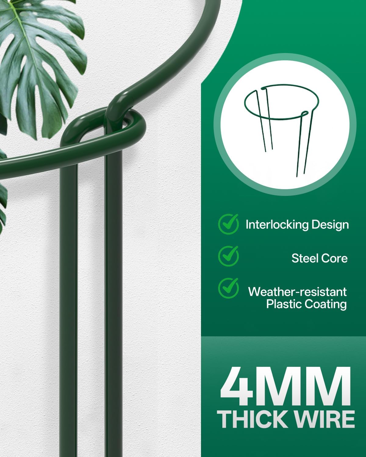 8 Pack 24 In Plant Support Stakes, Peony Cages And Supports with 15 Lables | Rust-proof Metal Plant Stakes, Adjustable Plant Supports For Outdoor Plants, Peony Cage, Flower Stakes for Plants，Hydrangea