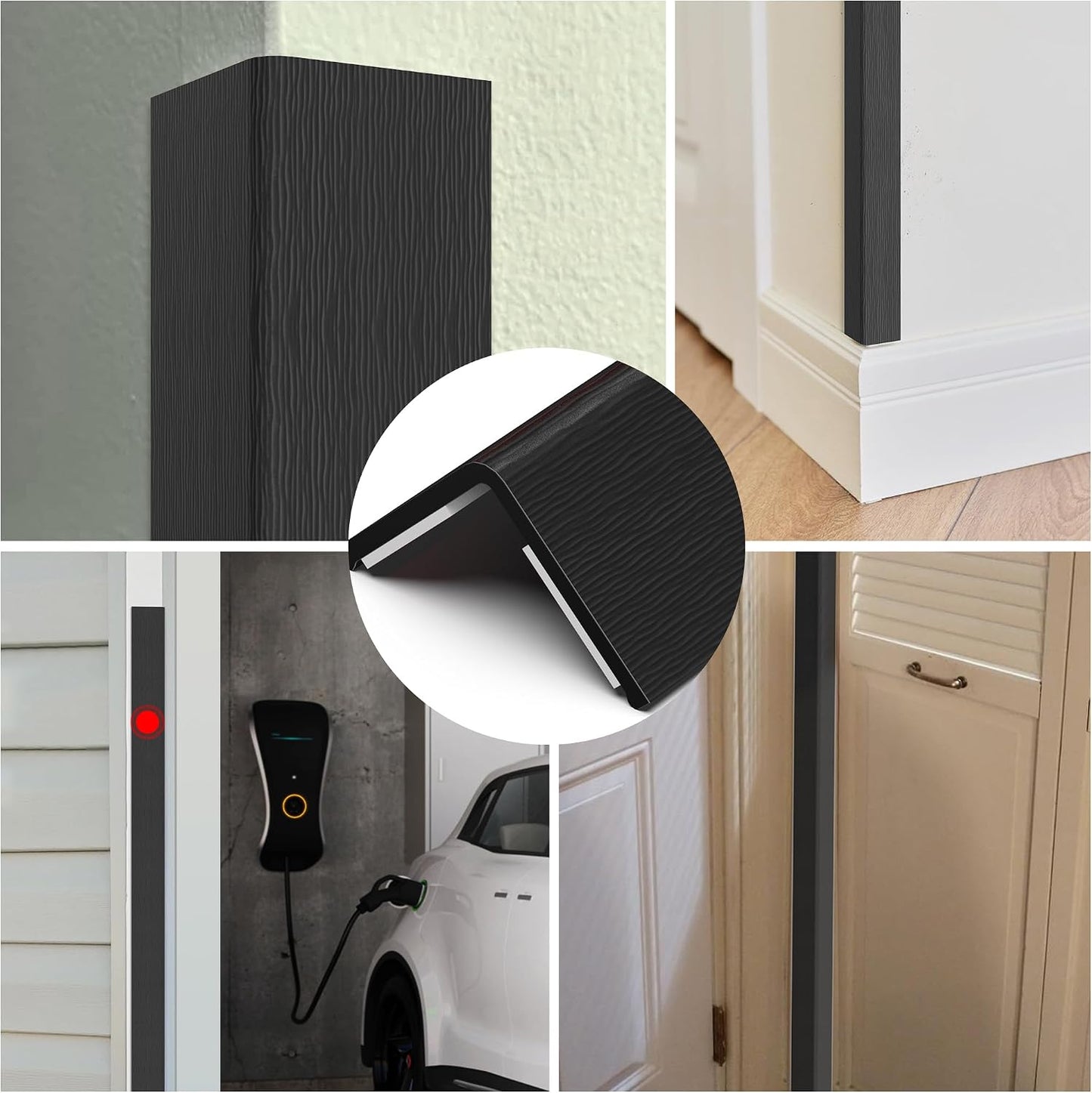 Wall Corner Protector, Walls Edge Protector，Self-Adhesive Wall Corner Guards,PVC Double Side Edge Protector， Furniture Stairs Guard (Gray 2PCS 90cm/35.4in)