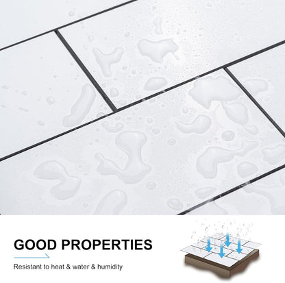 100-Piece Faux Stone Peel and Stick Backsplash Tile, Waterproof Thick PVC Stick On Subway Wall Tile for Kitchen Bathroom Laundry Room Fireplace - 3" x 6", Tan Wood