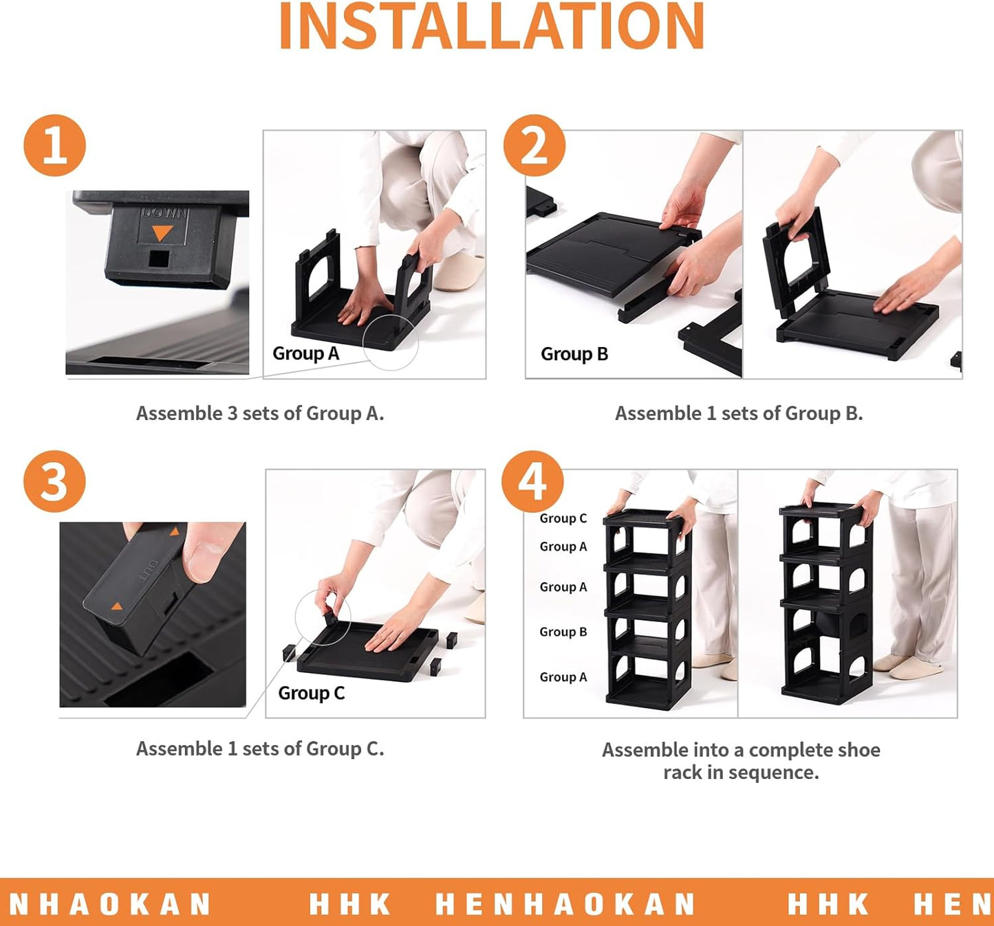 5 Tiers Vertical Shoe Rack, Narrow Free Standing Shoe Storage Organizer for Entryway and Small Closet, Stackable Shoe Holder Shelf Stability DIY, Black