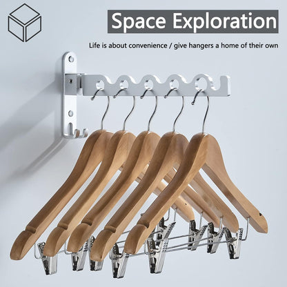 Clothes Drying Rack Wall Mounted Drying Racks for Laundry Room Organization and Storage Clothes Rack，Aluminum Dryer Rack with Two Drying Rods for Hanging Wet and Dry Clothes