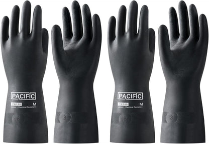 PACIFIC PPE Heavy Duty Latex Chemical Gloves, Strong Acid Resistance Rubber Gloves, Against Alkali and Oil, 22", 1 Pair