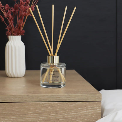 100ml Scent Diffuser with 6 Fiber Sticks, 3.5 oz Reed Diffuser Set Aromatherapy Fragrance Diffusers Air Fresheners for Home Bedroom Bathroom (Coconut)