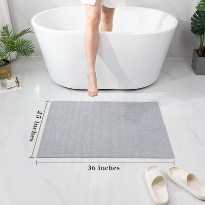 chakme Bathroom Rugs Mat 24x17, Ultra Thin Non Slip Bath Mat Small Quick Dry Absorbent Bath Mat for Bathroom Floor, (Dark Beige, 24"x17")