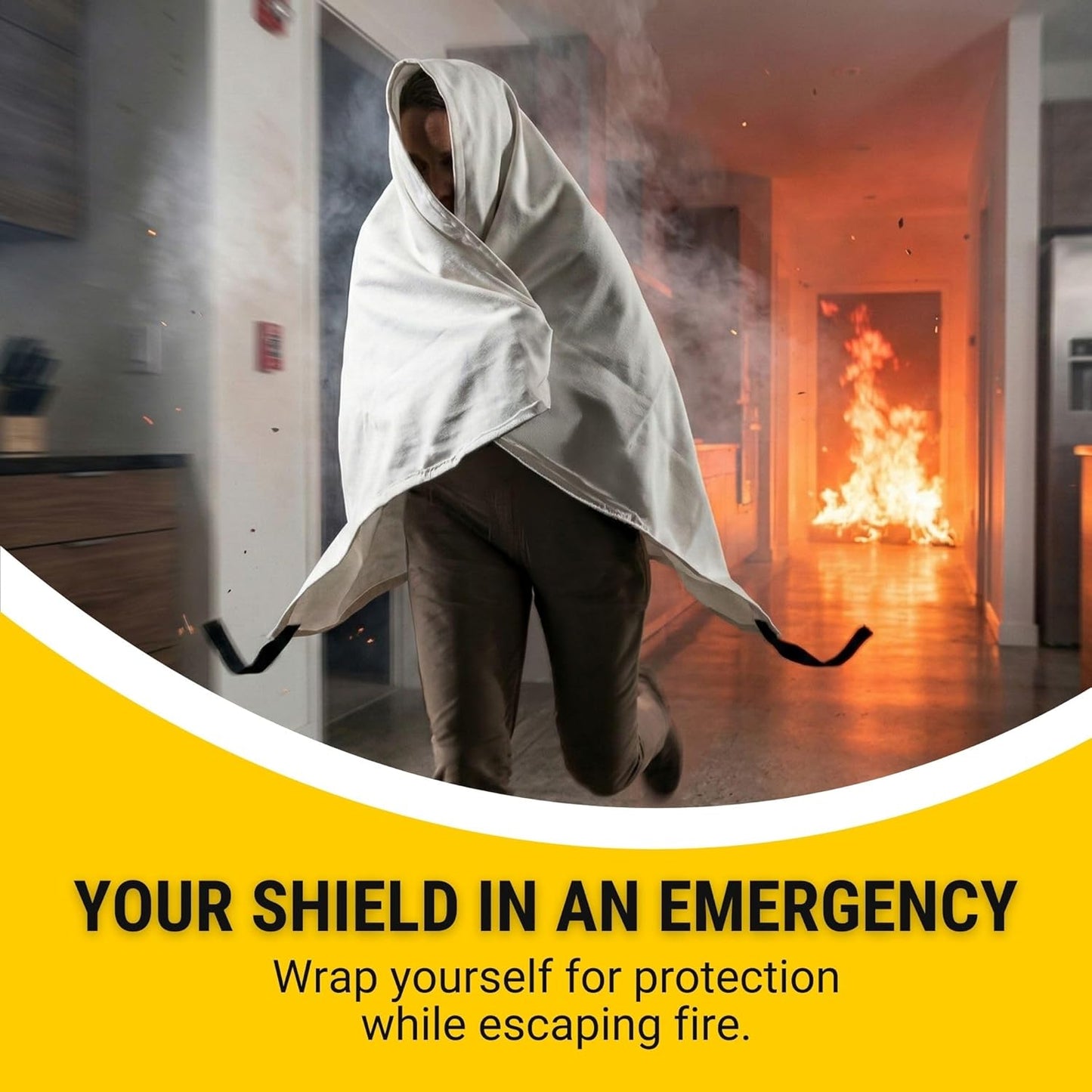 Performore 3-Pack Fire Blankets 40" x 40" Emergency Flame-Resistant Fire Suppression Blankets for Home, Kitchen, Grill, Car & Office Fiberglass Fire Safety Blanket for Small Fires