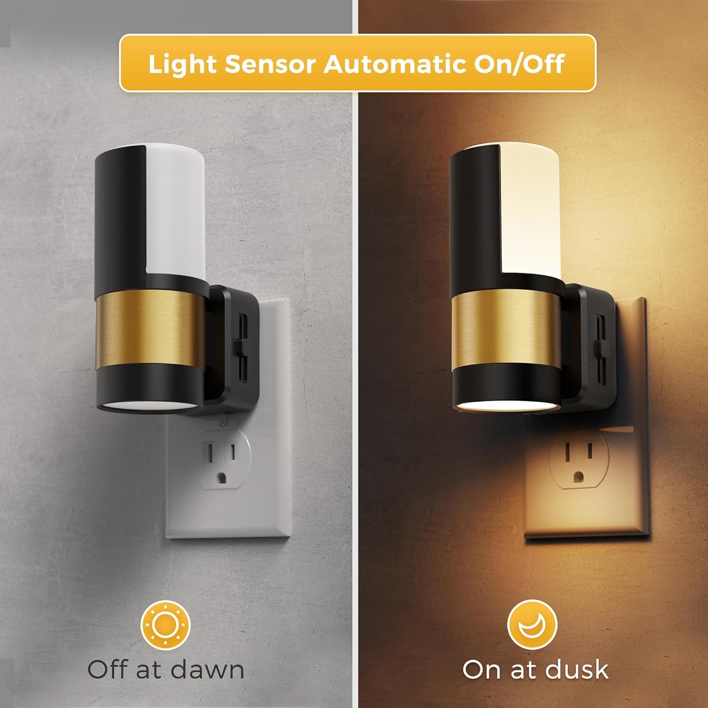 L LOHAS LED Night Light Plug in, Night Lights Plug into Wall, Light Sensor, 0-100LM Soft White 3000K, Dimmable Night Light, Modern Nightlight for Kids Bathroom Hallway Bedroom Kitchen Stairway, 2 Pack