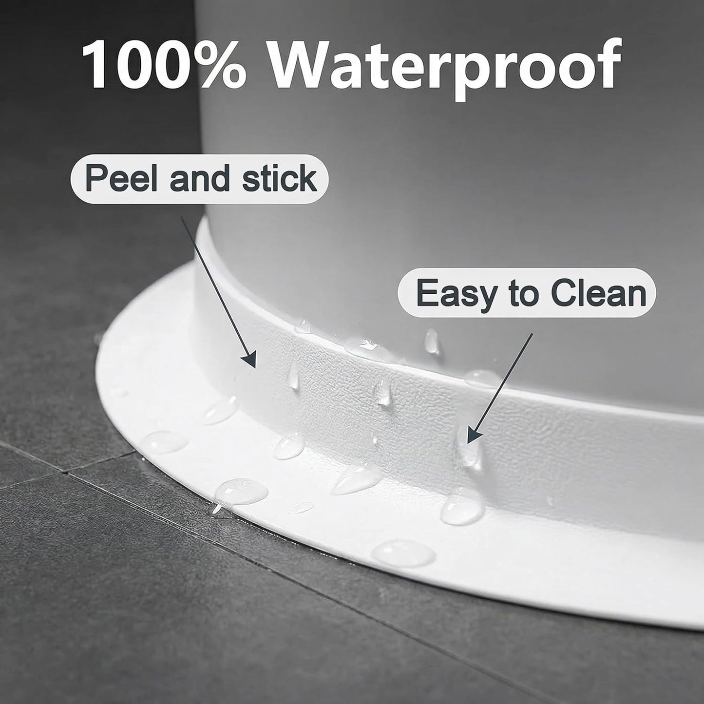 White Caulk Tape – Waterproof Sealant Strip for Bathroom, Shower, Bathtub, Kitchen Sink & Tile Gaps – Flexible, Paintable, Self-Adhesive, Long Lasting