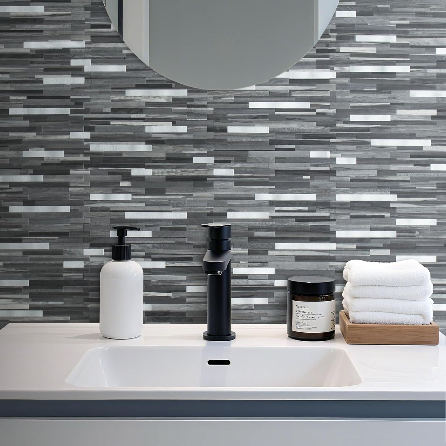 DICOFUN 10-Sheet Peel and Stick Backsplash Wall Tile, PVC Kitchen Backsplash Peel and Stick in Sandstone, 9.4 sq.ft
